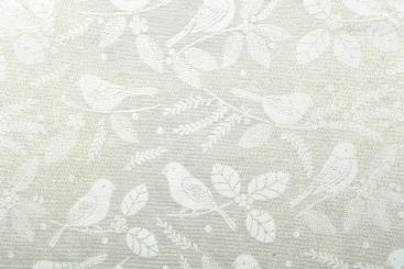 Dekostoff - Jacquard - zweiseitig - Vögel - Beige/Creme - 1,0 Meter 