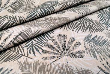 Wilde Blätter - Dekostoff Leinenoptik 