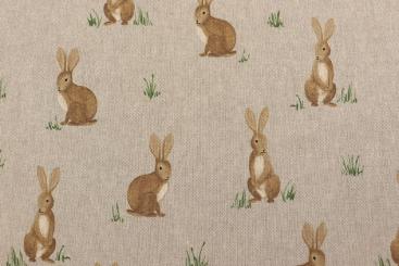 Fertig-Tischdecke Leinenoptik - Häschen - a: 120 x b: 160 cm 