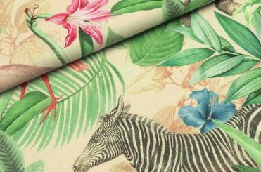 Baumwoll-Dekostoff Premium - Vintage Dschungel 