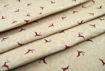 Dekostoff Zweiseitiger Jacquard - Kleine Hirsche - Rot 