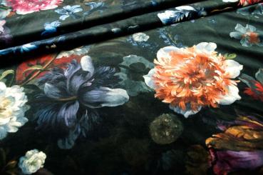 Samt-Dekostoff - Digitaldruck - Blumenmeer 