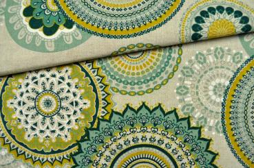 Dekostoff Leinen-Look - Lenis  Mandala 