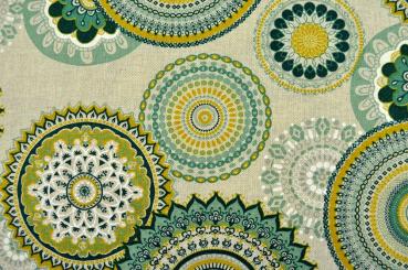 Fertig-Gardine Leinenoptik - Mandalas - a: 200 x b: 130 cm - B-Ware 