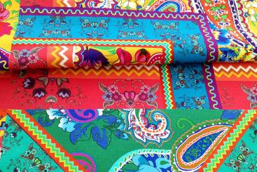 Dekostoff Digital - Paisley-Patchwork 