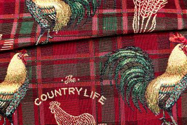 Gobelin-Stoff - Landhaus-Hahn 