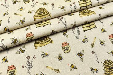 Dekostoff Leinenoptik - Imkerei 