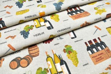 Dekostoff Leinenoptik - Weinfest 