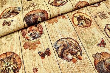 Dekostoff Gobelin - Freunde des Waldes 