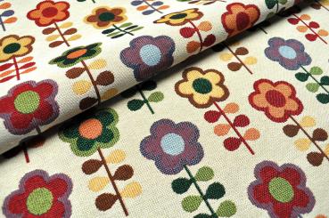 Gobelin-Stoff - Retro Flowers 
