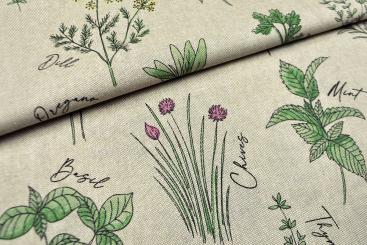 Dekostoff Leinenoptik - Fridas Kräuter 