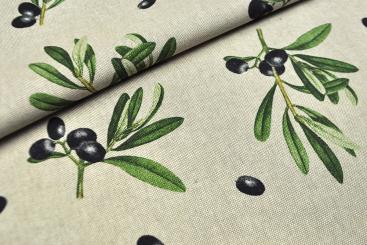 Dekostoff Leinenoptik - Fridas Oliven 