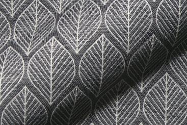 Dekostoff Jacquard - Zeitlose Blätter - Schwarz/Weiß 
