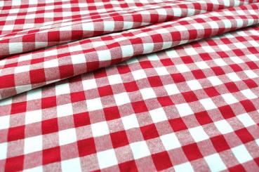 Dekostoff Vichy-Karo 1,5 cm - 280 cm breit - Rot/Weiß 