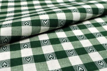 Dekostoff - Vichy-Herzen - 280 cm breit - Grün 