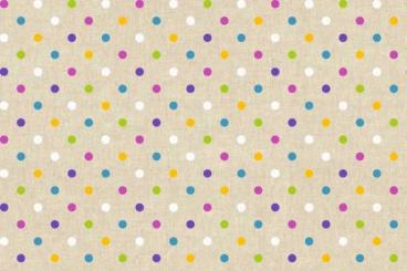 Dekostoff - Bunte Punkte - Natur - 280 cm 