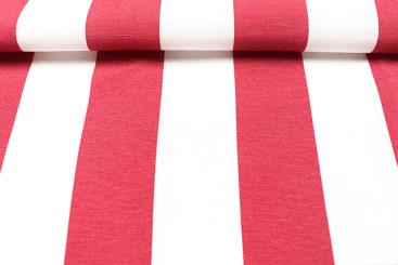 Dekostoff - Blockstreifen - Rot/Weiß - 280 cm 
