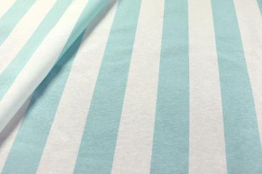 Dekostoff - Blockstreifen - Türkis/Weiß - 280 cm 