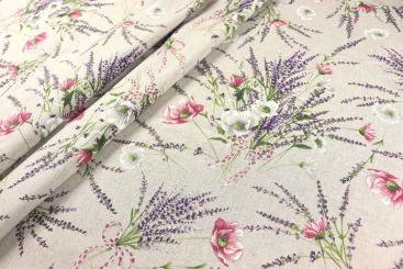 Dekostoff Leinenoptik - Provence Bloom - 280 cm 