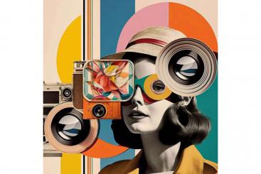 Premium-Samt - Panel - Camera Retro 