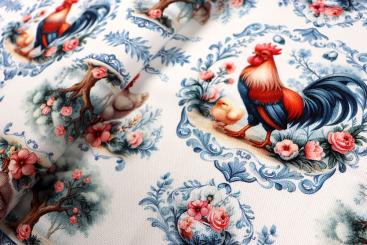 Dekostoff Premium - Hühner und Hähne 