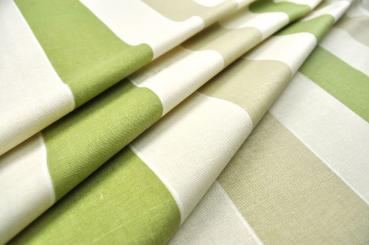 Dekostoff deluxe - Rosamunde - Streifen - 280 cm - Grün/Beige 