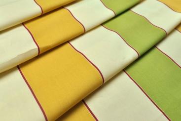 Dekostoff deluxe - Blockstreifen - Gelb/Grün 