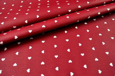 Deko-Outdoorstoff - Mini-Herzen - Rot/Weiß - 2,0 Meter 