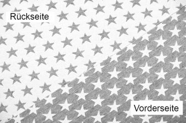 Dekostoff Jacquard - zweiseitig - Sterne - Weiß/Grau 