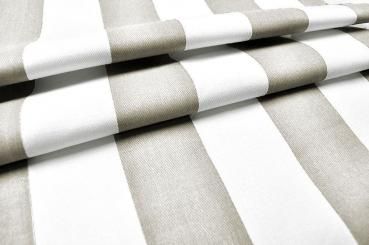 Baumwollstoff Köperbindung - Blockstreifen - Beige 