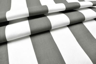 Baumwollstoff Köperbindung - Blockstreifen - Grau 