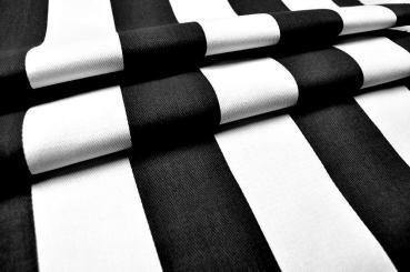Baumwollstoff Köperbindung - Blockstreifen - Schwarz 