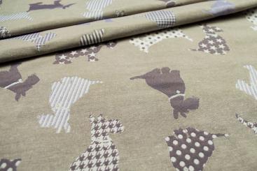 Jacquard Premium - Westhighland Terrier - Beige/Lila 