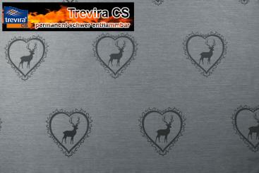 Dekostoff Herziger Hirsch - Trevira CS - Grau/Anthrazit 