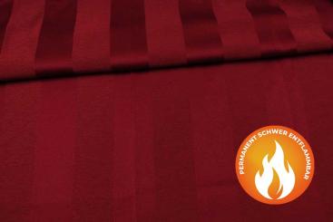 Dekostoff Satin-Blockstreifen - Trevira CS - Bordeaux 