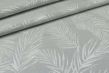 Leaf - Dekostoff Jacquard - Hellgrau/Creme 