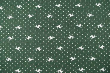 Weißwedel-Hirsch - Dekostoff Jacquard - Grün 