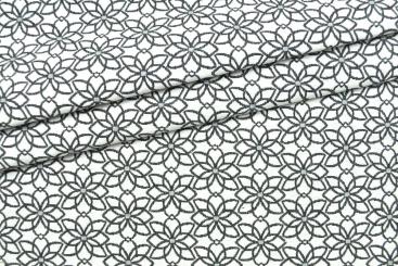 Jacquard-Dekostoff - Saint Lucia - Weiß/Grau - 280 cm 