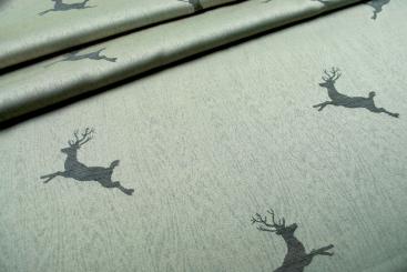 Jacquard Ammergau - Dekostoff - Creme/Grau 