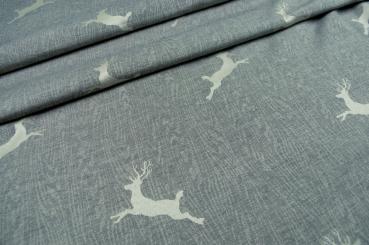 Jacquard Ammergau - Dekostoff - Grau/Creme 