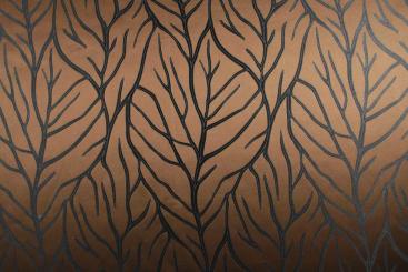 Dekostoff Jacquard - Leaves - Braun 