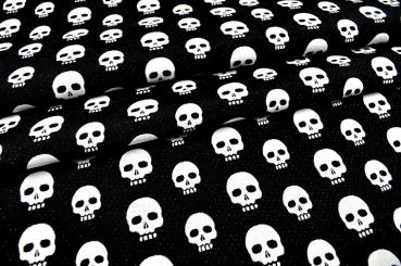 Dekostoff Jacquard - Calavera - Schwarz/Weiß 