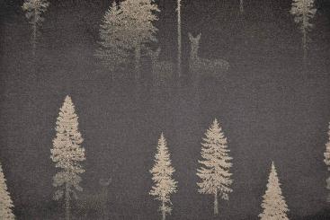 Dekostoff Jacquard - zweiseitig - Rehe im Wald - Braun/Hellbraun 