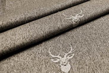 Wende-Jacquard-Dekostoff - Hirschblick 