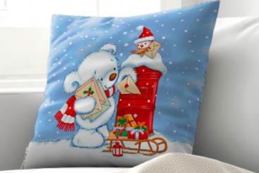 Gobelin-Kissenpanel - Knuddeliger Teddy 