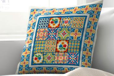 Gobelin-Kissenpanel - Majolika 