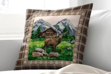 Gobelin-Kissenpanel - Landhaus Hirsch 