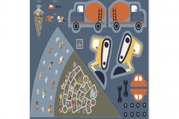 Schultüten-Stoff - Baustelle - 2,0 Meter 