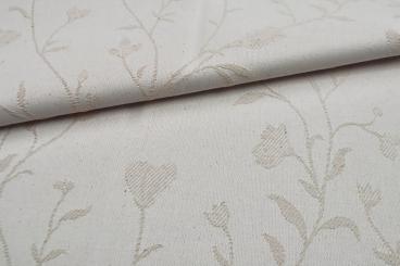 Dekostoff Jacquard Nature - Blütenranken 