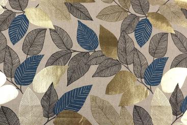 Dekostoff Premium-Glanz - Golden Leaves 